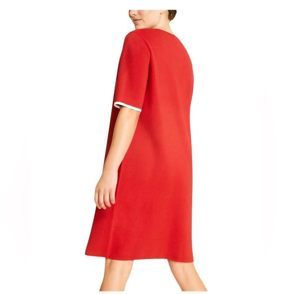Marina Rinaldi Red Zip-Front Dress – Size Large - Picture 3 of 4